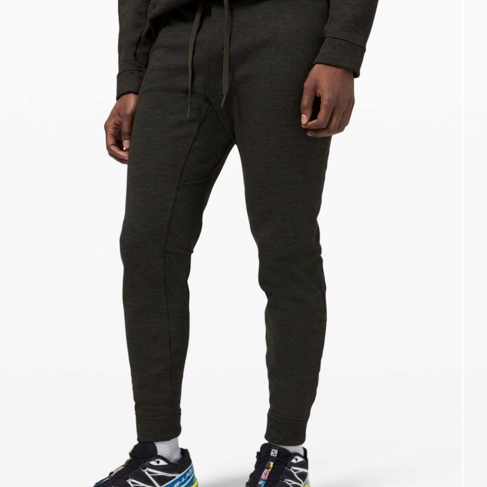 Lululemon Heathered Dark Olive/Black Joggers